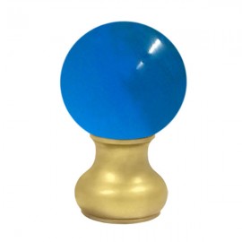 65mm Murano Glass, Light Blue Ball with 35mm Neck in Gold