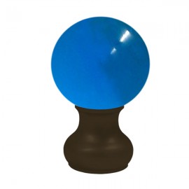 65mm Murano Glass, Light Blue Ball with 35mm Neck in Jamaican Chocolate