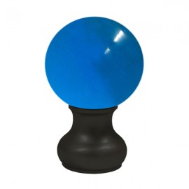 65mm Murano Glass, Light Blue Ball with 35mm Neck in Satin Black