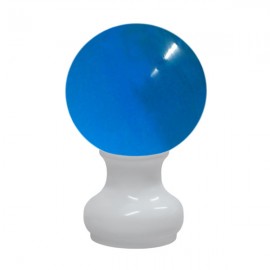 65mm Murano Glass, Light Blue Ball with 35mm Neck in White