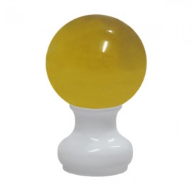 65mm Murano Glass, Amber Ball with 35mm Neck in White