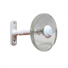 80mm Murano Glass Clear Disc with White Stem