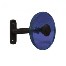 80mm Murano Glass Dark Blue Disc with Iron Bark Stem