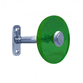 80mm Murano Glass Green Disc with Chrome Stem