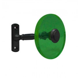 80mm Murano Glass Green Disc with Satin Black Stem