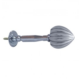 Fluted Acorn with Sculpted Stem, Chrome