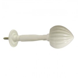 Fluted Acorn with Sculpted Stem, White Birch
