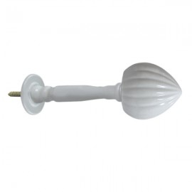 Fluted Acorn with Sculpted Stem, White