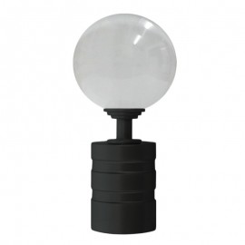 Tubeslider 28, 50mm Bohemian Glass Clear Ball and Satin Black, Aluminium Grooved Cap
