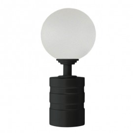 Tubeslider 28, 50mm Bohemian Glass Frosted Ball and Satin Black, Aluminium Grooved Cap