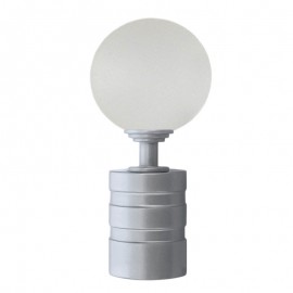 Tubeslider 28, 50mm Bohemian Glass Frosted Ball and Chrome, Aluminium Grooved Cap