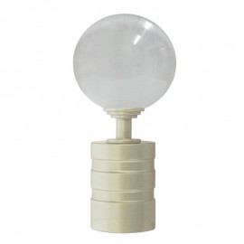 Tubeslider 28, 50mm Bohemian Glass Clear Ball and Champagne, Aluminium Grooved Cap
