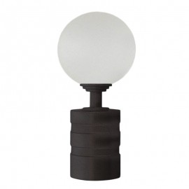 Tubeslider 28, 50mm Bohemian Glass Frosted Ball and Iron Bark, Aluminium Grooved Cap