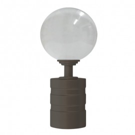 Tubeslider 28, 50mm Bohemian Glass Clear Ball and Jamaican Chocolate, Aluminium Grooved Cap