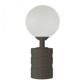 Tubeslider 28, 50mm Bohemian Glass Frosted Ball and Jamaican Chocolate, Aluminium Grooved Cap