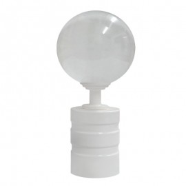Tubeslider 28, 50mm Bohemian Glass Clear Ball and White, Aluminium Grooved Cap
