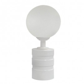 Tubeslider 28, 50mm Bohemian Glass Frosted Ball and White, Aluminium Grooved Cap