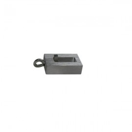 Large Square End Cap with Internal End Stop and Eye, Brushed Aluminium