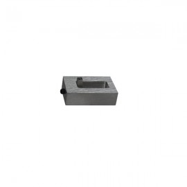 Large Square End Cap with Internal End Stop and Screw, Brushed Aluminium