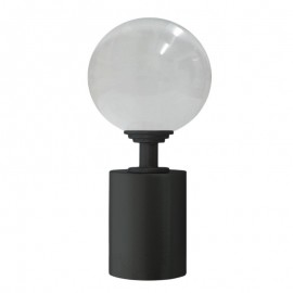 Tubeslider 28, 50mm Bohemian Glass, Clear Ball and Satin Black, Aluminium Plain Cap