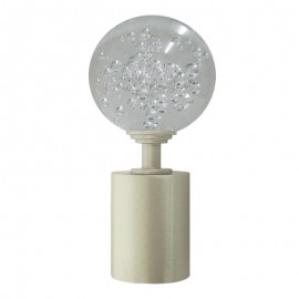 Tubeslider 28, 50mm Bohemian Glass Clear Bubble Ball and Champagne, Aluminium Plain Cap