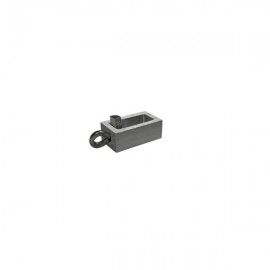 Small Square End Cap with Internal End Stop and Eye, Brushed Aluminium