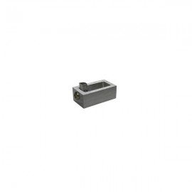 Small Square End Cap with Internal End Stop and Screw, Brushed Aluminium
