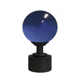 Tubeslider 25, Dark Blue Murano Glass Ball with Satin Black Cap and Neck