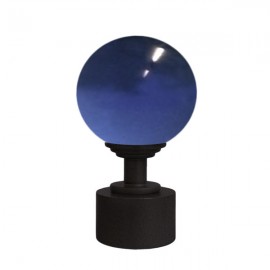 Tubeslider 25, Dark Blue Murano Glass Ball with Iron Bark Cap and Neck