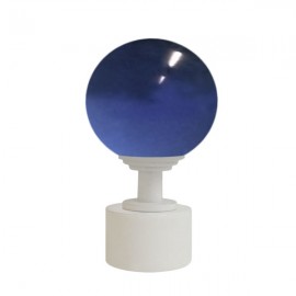 Tubeslider 25, Dark Blue Murano Glass Ball with White Cap and Neck