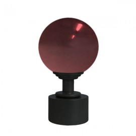 Tubeslider 25, Red Murano Glass Ball with Satin Black Cap and Neck 