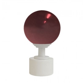 Tubeslider 25, Red Murano Glass Ball with White Cap and Neck 
