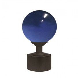 50mm Murano Glass, Dark Blue Ball with 28mm Jamaican Chocolate Cap and Neck
